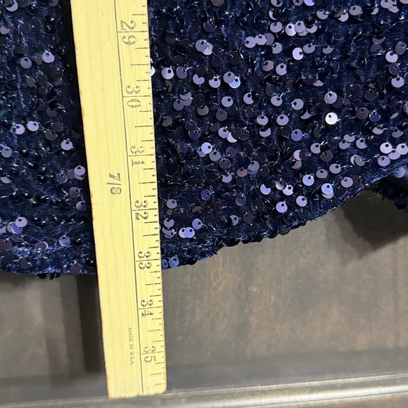 All in Favor Navy off the shoulder sequins dress M‎ NWT - Picture 6 of 10